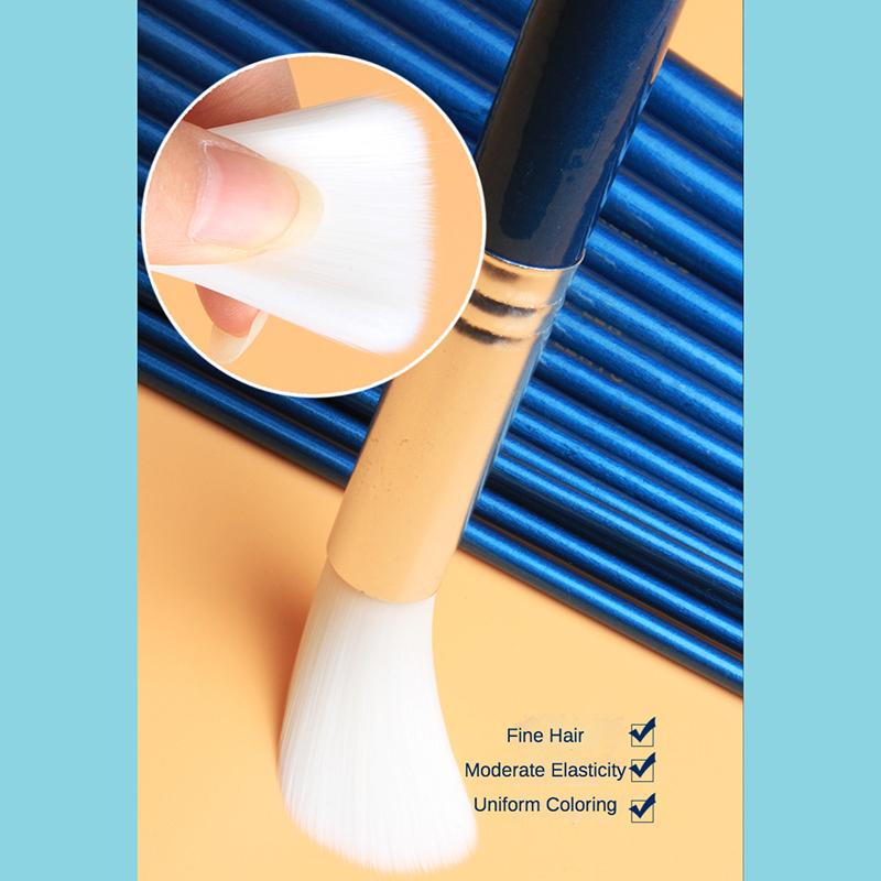 JOWOART 15 Piece White Nylon Hair Watercolor Paint Brush Birch Wood Long Rod Paint Art Painting Round Head Gouache Brush Artist Tool