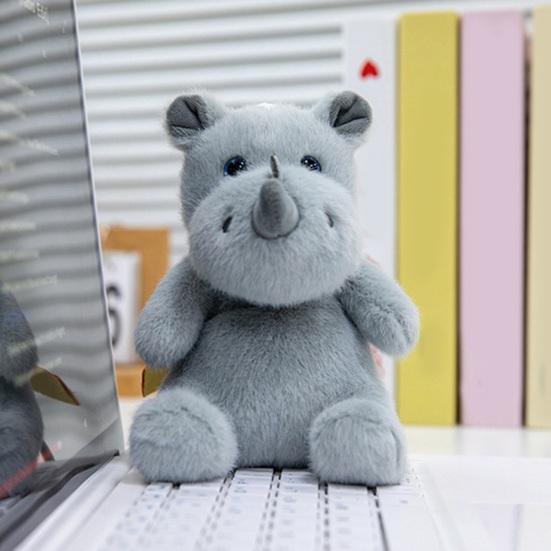 Plush Pendant Wrist Guard Rhino Design Soft Velvet Ergonomic Wrist Support Fluffy Typing Pad Bag Charm