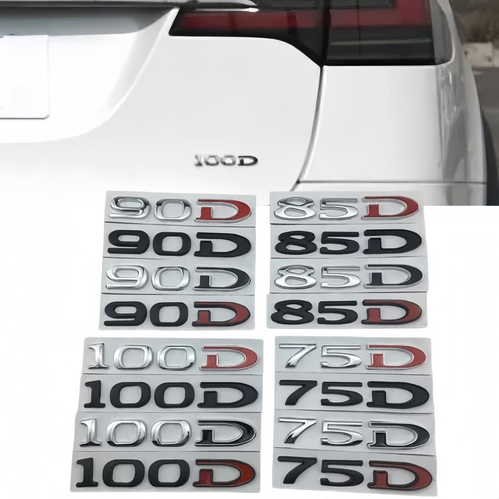 3D Metal 75D 85D 90D 100D Car Rear Boot Trunk Tailgate Emblem Badge Sticker Styling Accessories