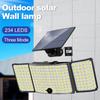 234/328/348 светодиодный уличный фонарь на солнечной энергии, супер яркий 3-режимный прожектор IP65, внутренний сад, водонепроницаемый настенный светильник с датчиком движения + ИК