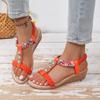 Women Wedge Sandals Summer Bohemia Rhinestones Platform Sandals Women New Peep Toe Outdoor Beach Shoes Women Sandalias De Mujer