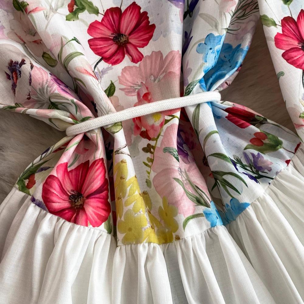 Весна Осень Женские Винтажные Дворцовые Принты Подиумные Платья Рубашка С Отложным Воротником Длинные Макси Праздничные Платья Для Вечеринок