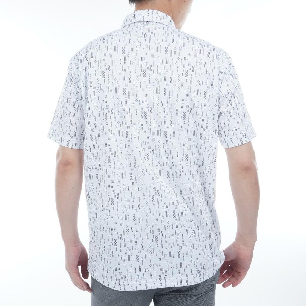 Bridgestone Golf Retro Short Sleeve Button-Down Shirt EGM07A Men's White