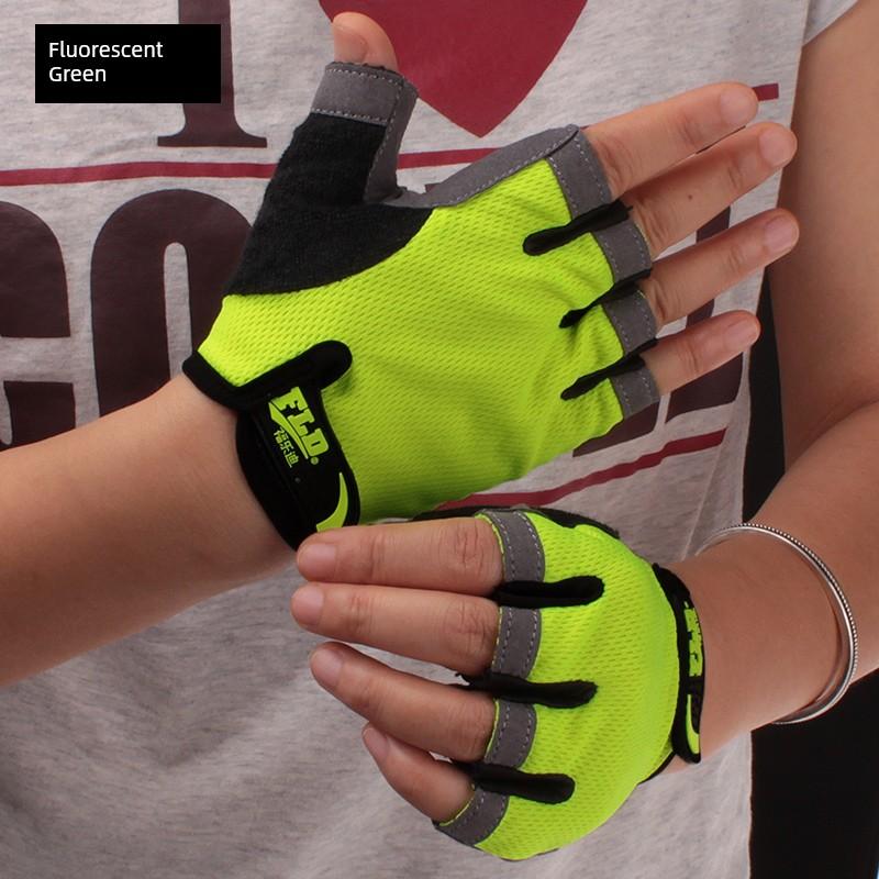 Fitness Gloves Men's and Women's Breathable Thin Equipment Training Anti-Cocoon Half Finger Exercise Wait Lifting Spinning Non Slip Palm Protector