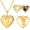 Engravable Heart Pattern Stainless Steel Pendant Necklace - DIY Photo Locket for Couples