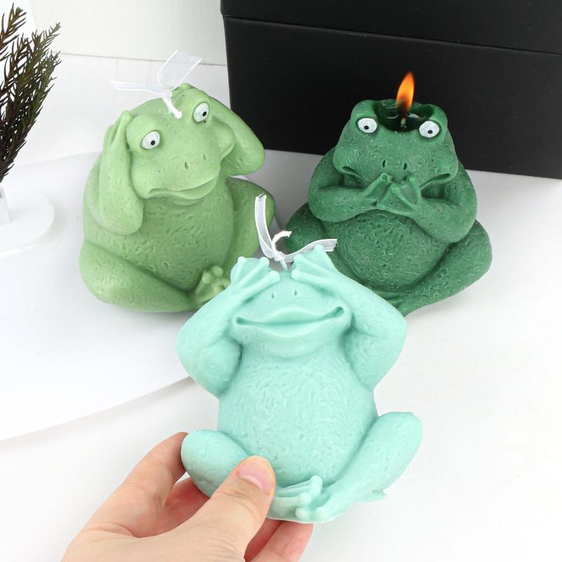 For Frog Candle Silicone Mold for Handmade Desktop Decoration Gypsum Epoxy Resin Aroma Candle Mould for Home Decoration