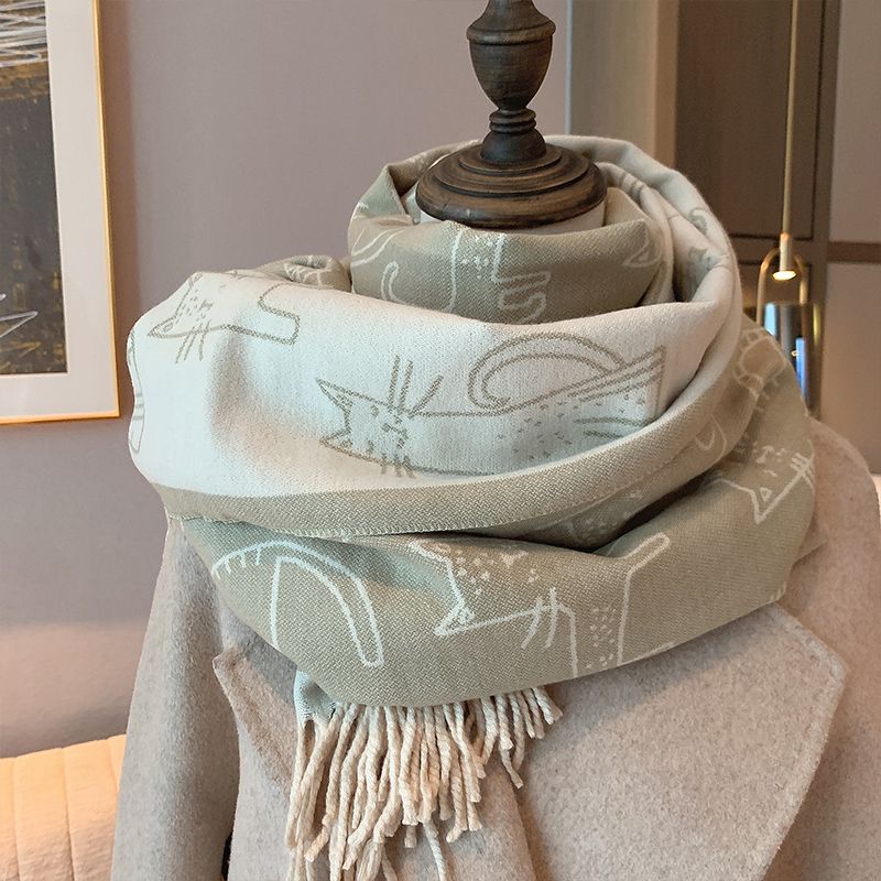 Soft Scarf Winter Cashmere Scarf Women'S Warm Cashmere Blanket Scarf Women'S Shawl Thick Square Scarf