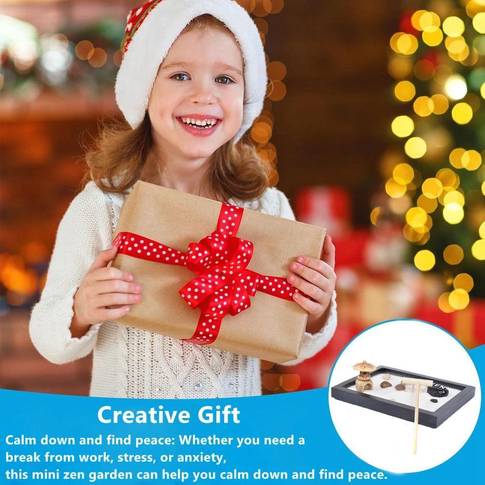 Офисный декор, лоток с песком, набор для терапии, домашняя медитация, мини-японский садовый набор с песком в стиле дзен