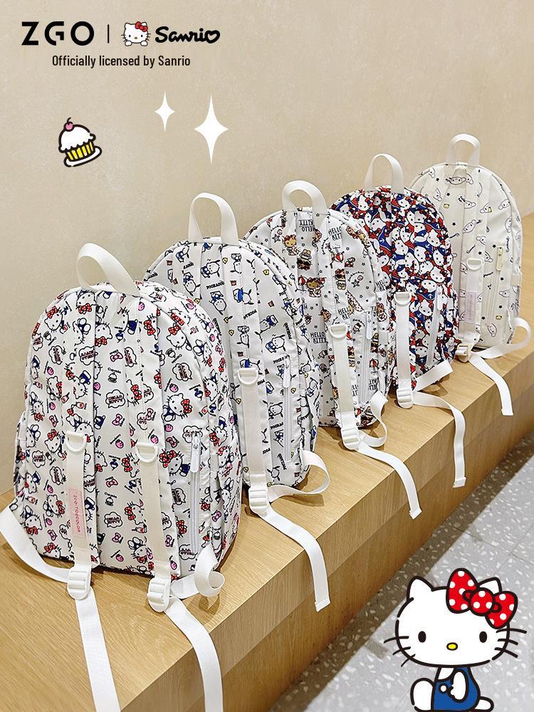 Двухлямочный рюкзак Hello Kitty & Cinnamoroll - Вместительная дорожная и школьная сумка для женщин