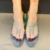 Fashion Crystals Slides Transparent Woman Slippers Designer Luxury Sandals On Promotion 39 High Quality Stylish Non Slip Shoes for Women
