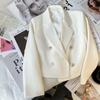 Spring Female Small Fragrance Double Breasted Short Coat And Jacket Women Blazers