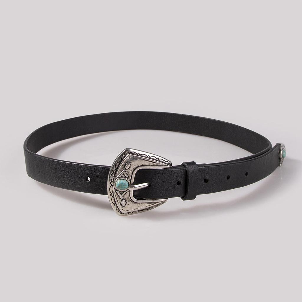 Turquoise Western Buckle Ladies' All-Match Belt