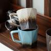 Polygonal ceramic coffee cup coarse pottery Japanese mug creative cup gift preferred water cup gift recommendation