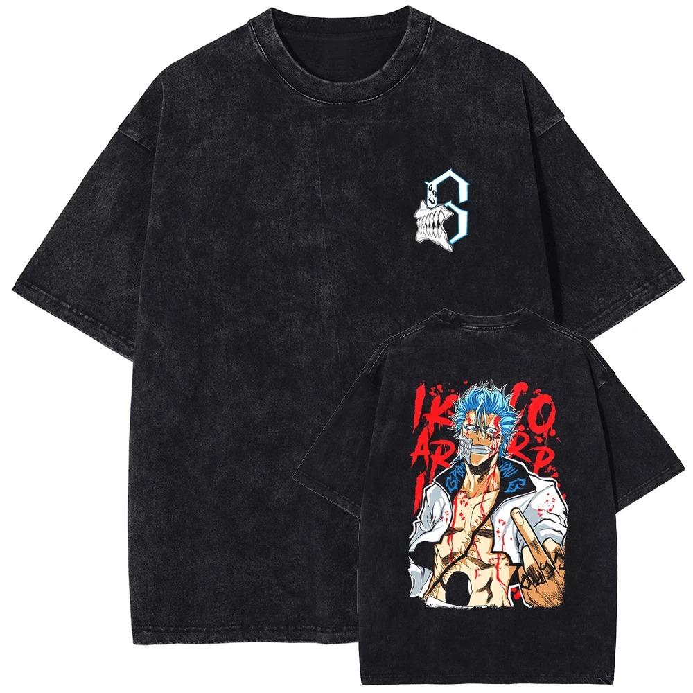 BLEACH Anime Lover Washed T Shirt Year Round Clothing Personality Clothes Plus Size Unisex High Quality Hot Product High Quality