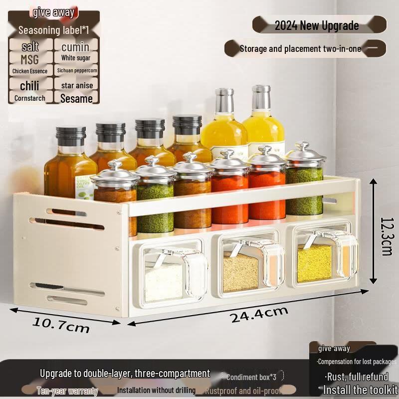 UOSO Bamboo Countertop Kitchen Organizer with Hooks