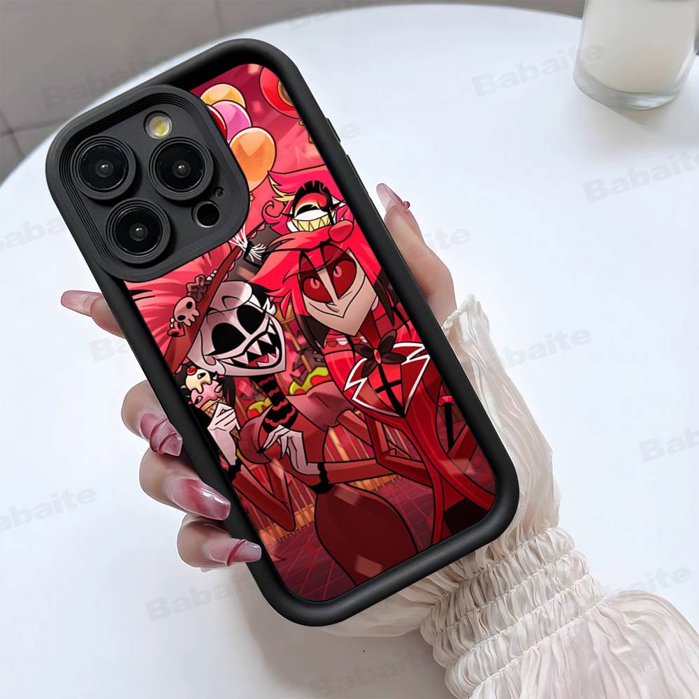 Чехол для телефона H-Hazbin H-Hotel Для iPhone 17 16 15 14 13 12 11 Pro Max 16E Plus INS Мягкий чехол