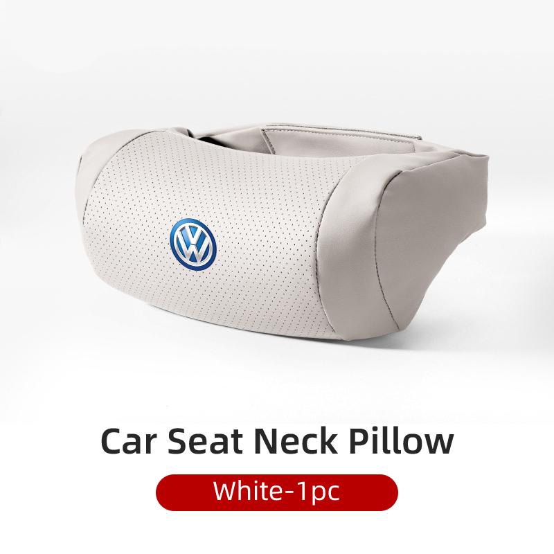 Car Seat Headrest Leather Head Support Protector Cushion For VW GTI Polo Passat Scirocco Golf Tiguan Jetta T-ROC Touareg Touran zr0