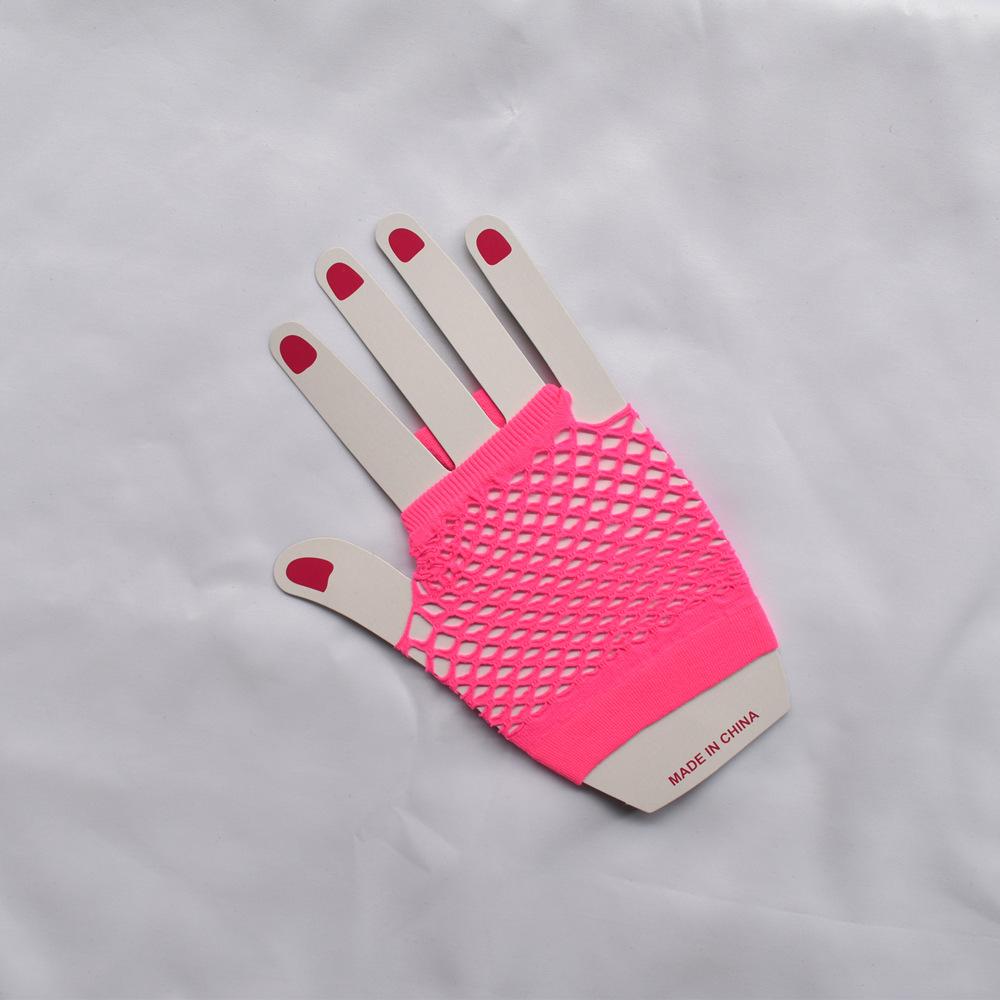 Короткие сетчатые перчатки для ночного клуба, многоцветные сексуальные эластичные перчатки, сетчатые перчатки в стиле панк, полые перчатки без пальцев