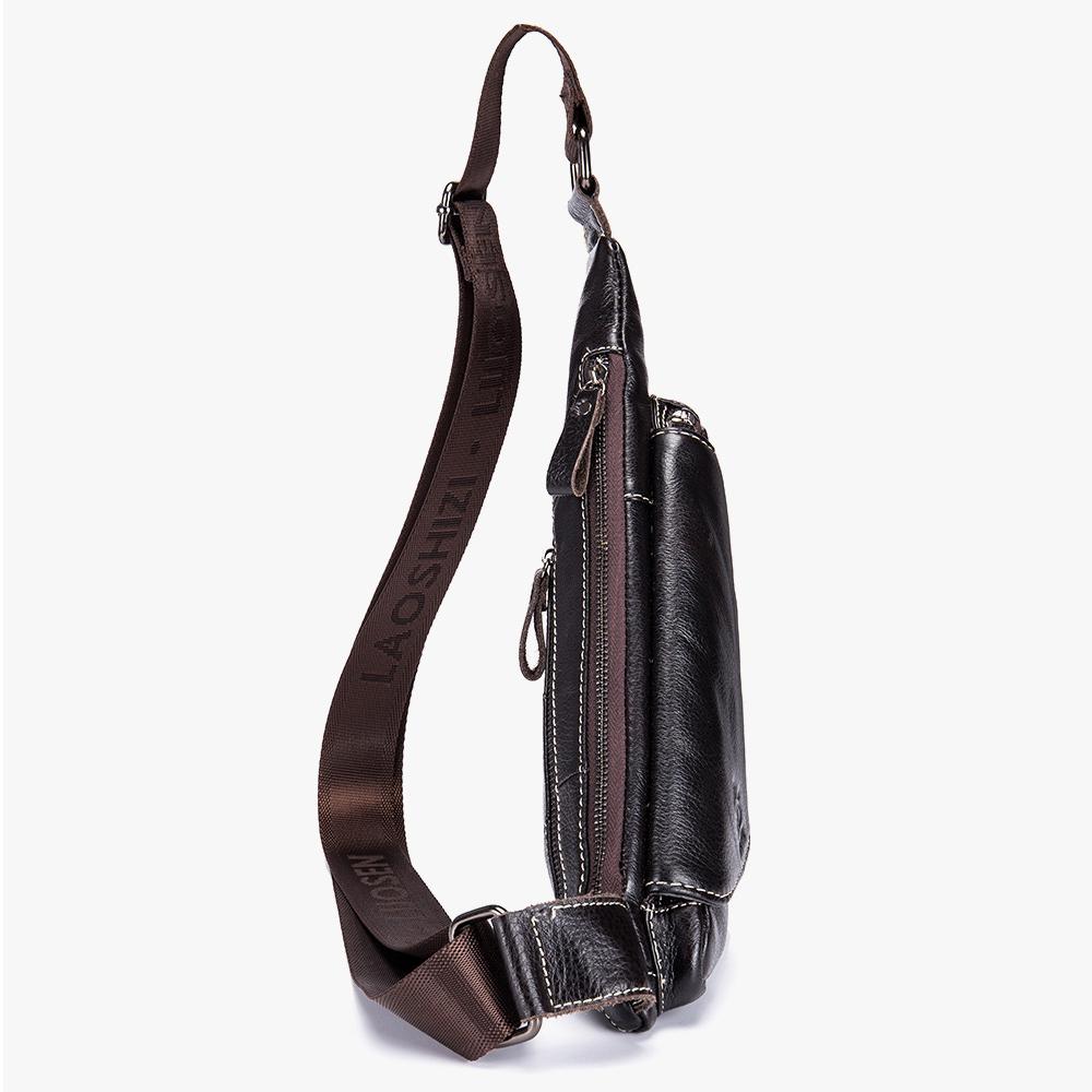 LAOSHIZI Мужские нагрудные сумки из натуральной кожи, сумка через плечо, треугольная сумка через плечо, Blosa, телефон, маленькая Mochila, деловая поездка