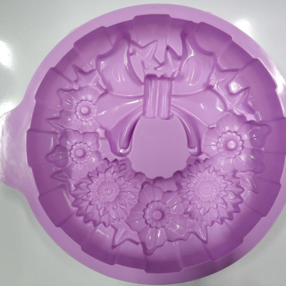 Силиконовая форма для выпечки торта в форме большого цветка с одним бантом, форма для выпечки с Днем Рождения, Рождеством