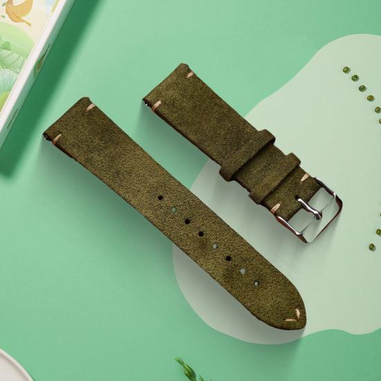 Ремешок для часов с пряжкой из нержавеющей стали, мягкая плюшевая матовая текстура, искусственная кожа, регулируемая длина, нержавейка, однотонный винтажный ремешок для часов с быстрой установкой