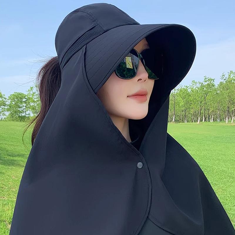 Ice Silk Breathable Outdoors Sunscreen Scarf Hat Summer Protection Sunscreen Uv Protection Three-Dimensional Sunscreen Scarf