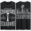 Супербоул LX 2026 Чемпион Seahawks Памятная Футболка Унисекс Летняя Новая Мужская Хлопковая Футболка с Коротким Рукавом Подарок для Фанатов