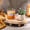1Pc Storage Tray Solid Wood Candlestick Ornament Aromatherapy Table Household Items Wooden