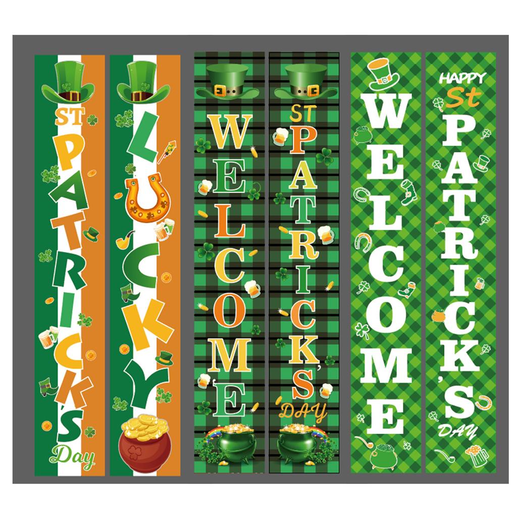 St. Patrick'S Day Family Party Door Frame Decoration Couplet Polyester Cloth Flag Poster Customization