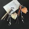 Leather Lovely Heart Key Chain Hanging Handmade Heart Keychain  Girls Couple Girlfriends