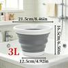 3-Liter Foldable Bucket, Portable Folding Bucket, Car Wash and Fishing Bucket, Household Plastic Travel Outdoor Camping Bucket