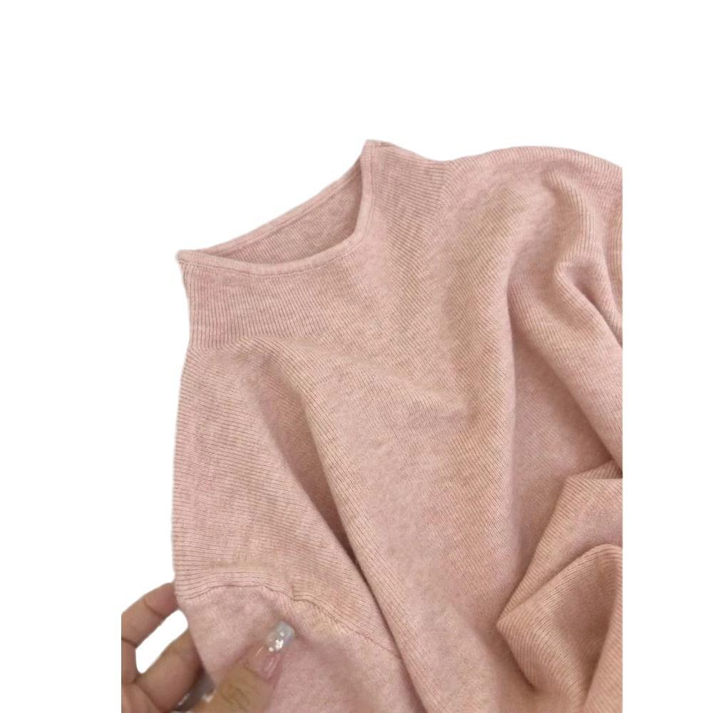 Супер девчачий корейский свитер с полувысоким воротом - Стильный, мягкий топ с длинным рукавом