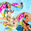 Float Water Sports Inflatable Toy Dolphin Rainbow Inflatable Toy Inflate Pool Beach Birthday Party Decoration Inflatable