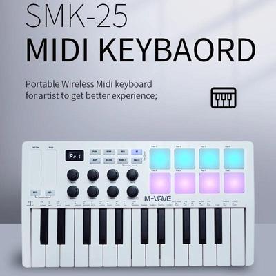 MIDI-клавиатура M-VAVE SMK-25 USB-контроллер, мини-25 клавиш, беспроводная связь с программным обеспечением