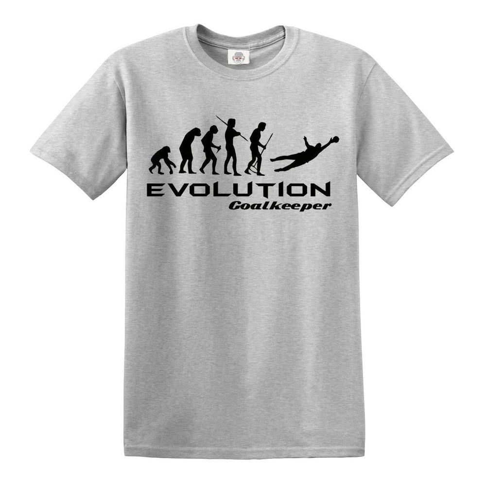 Evolution of goal keeper tshirt funny mens football goals retro top tee