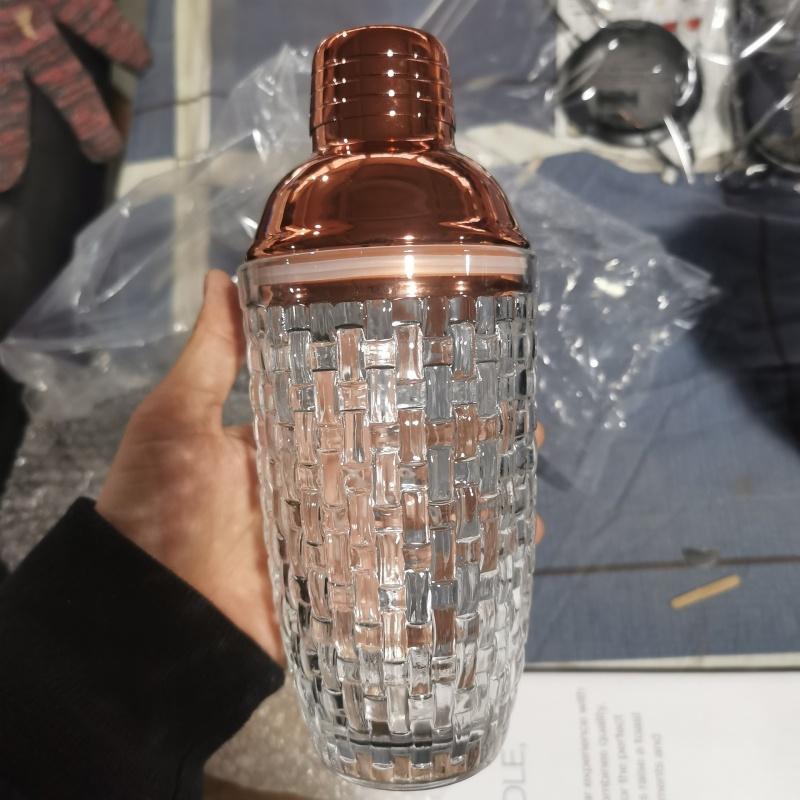 Простой Коктейльный Шейкер Стеклянный С Крышкой из Нержавеющей Стали Фильтр Плетеный/Ананасовый Рисунок Смешивающий Стакан Коктейльный Шейкер Стакан Барные Инструменты