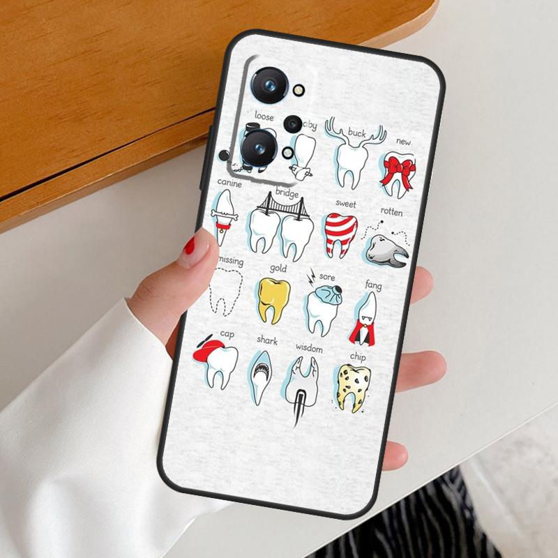 Стоматологические определения Зуб Для Realme C53 C51 C55 C67 C30 C31 C33 C35 C21Y C25s GT5 9 10 11 12 Pro Plus GT Neo 6 Чехол