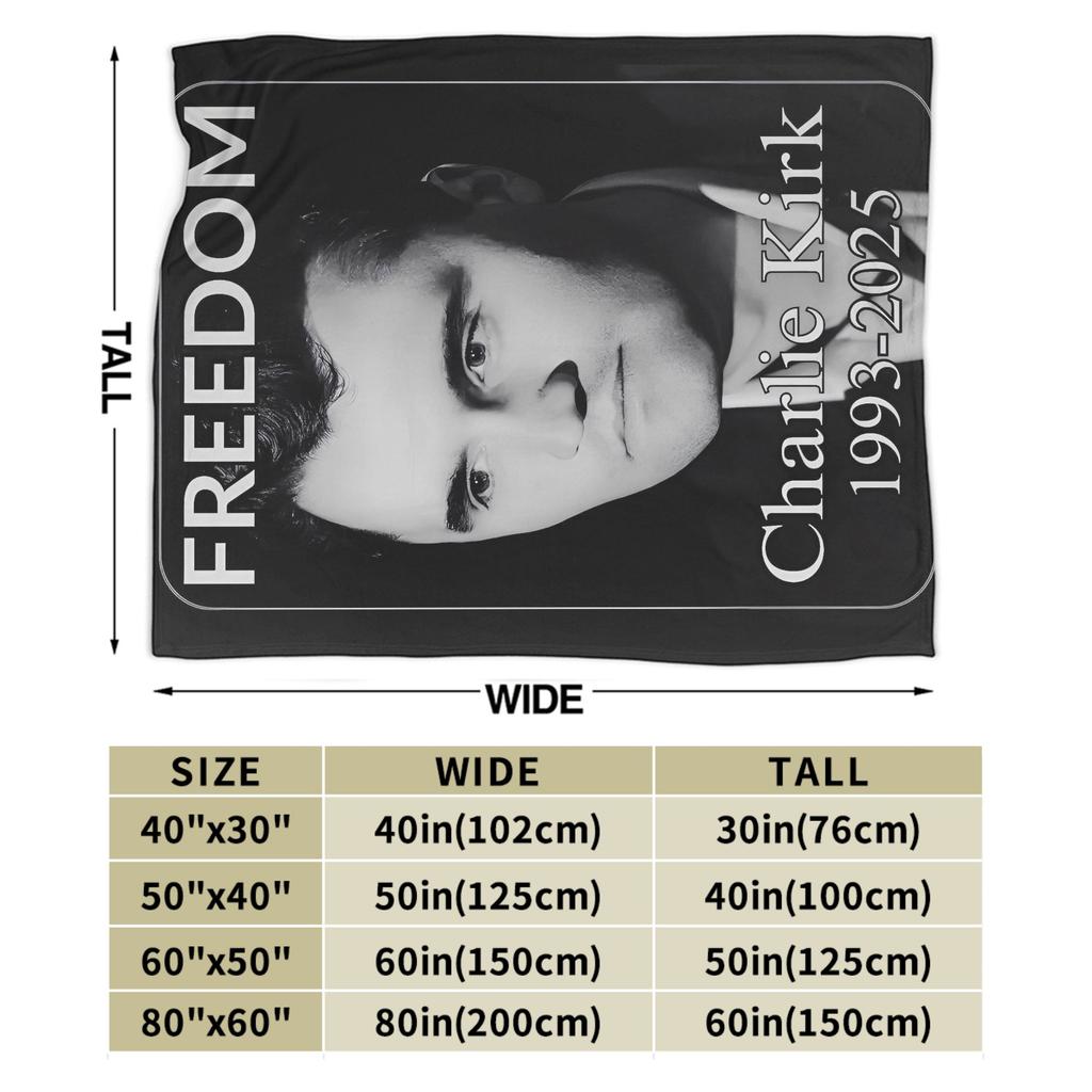 Charlie Kirk Death Blanket Freedom Super Soft Aesthetic Plush Throw Blanket For Children Living Room Flannel Bedspread Bed Cover