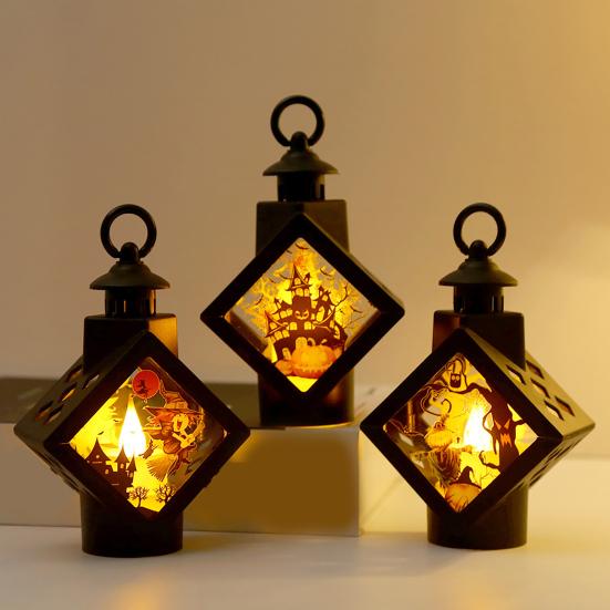 Декоративный фонарь на Хэллоуин, Жуткая ведьма, Тыква, Пугало, Светодиодный ночник, Настольная лампа на батарейках для украшения праздничной вечеринки