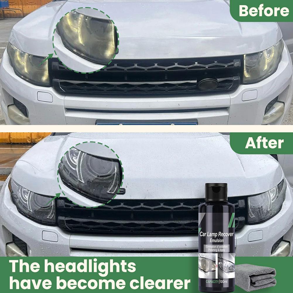30/100ml Car Lamp Recover Emulsion Car Lamp Recovery Emulsion Auto Lens Restorer Cleaner Prevents Yellowing Removes Oxidation