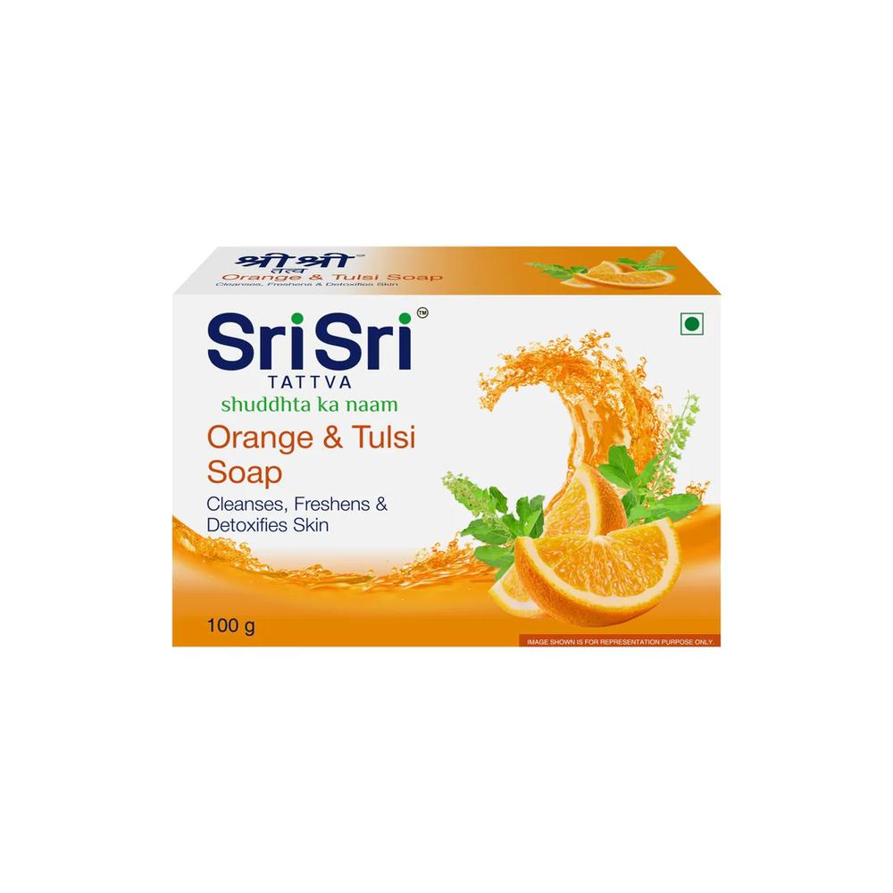 Sri Sri Tattva Мыло Апельсин и Тулси – Травяное мыло для душа 100 г