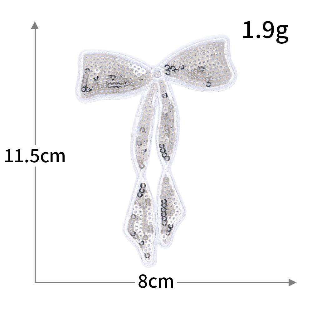 Multi-Colored Sequined Bow Long Bow Tie Embroidered Cloth Sticker Computer Embroidered Shoes Bag Clothes Sticker