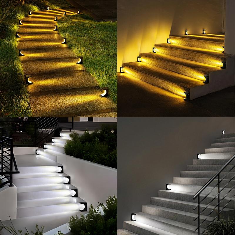 1PCS Solar Step Lights Outdoor Solar Stair Light IP65 Waterproof LED Garden Decoration Lamp For Patio Courtyard Driveway