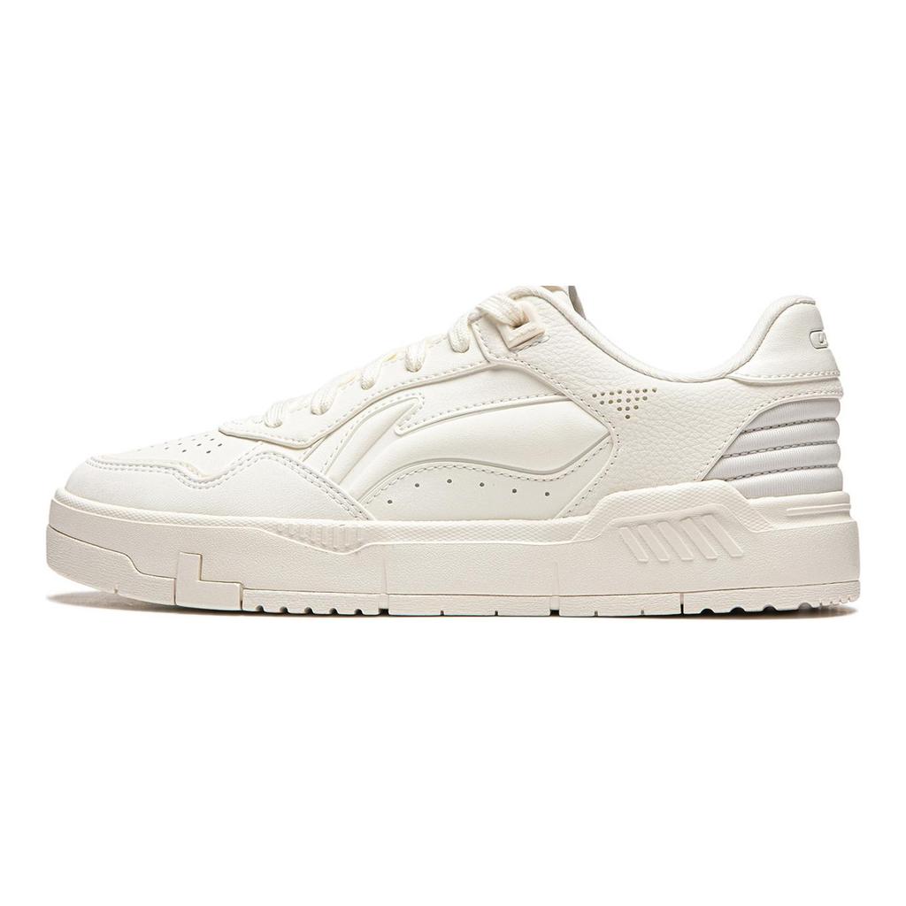 Li Ning Common 80-е Нескользящие Износостойкие Низкие Кеды для Скейтборда Женские Белые AGCU084-2