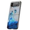 Blue Butterfly Beautiful Wing Cover Phone Case For Samsung Galaxy Z Flip 7 6 5 4 3 5G Flip7 Flip6 Flip5 Flip4 Flip3 Black Fundas