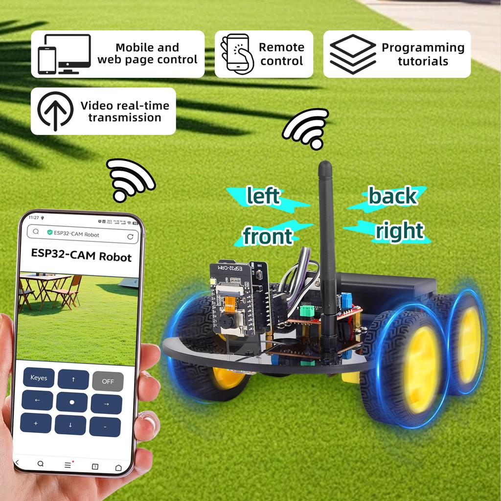 Keyestudio ESP32-Cam 4WD&2WD Набор Робота-Машинки WIFI&Камера Умная Машинка Для Arduino ESP32 Робот Изучение Программирования Проект Робототехнический Набор