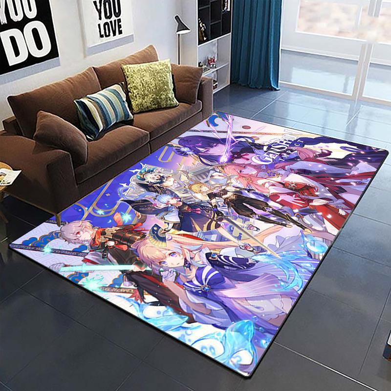 Genshin Impact Art Printed Carpet for Living Room Large Area Rug Soft Mat E-sports Chair Carpets Alfombra Gifts Dropshopping