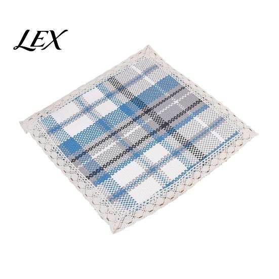 Solid Wood Chair Mat Cotton Linen Pad with Ties, Square Summer Seat Lace Dining Trim, 15.75" x Breathable Washable for Office