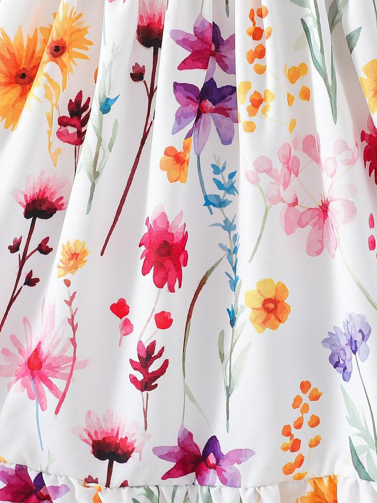 Летнее платье для девочек с пышными рукавами и бантом сзади - Милое и модное, Хит продаж