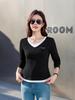 2525 Women's Two-in-One Long Sleeve Slimming T-Shirt, Spring/Autumn Loose Fit Top